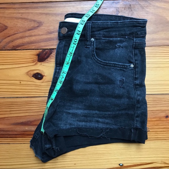 H&M Black Distressed Jean Shorts, EUC, 10 - Picture 11 of 11